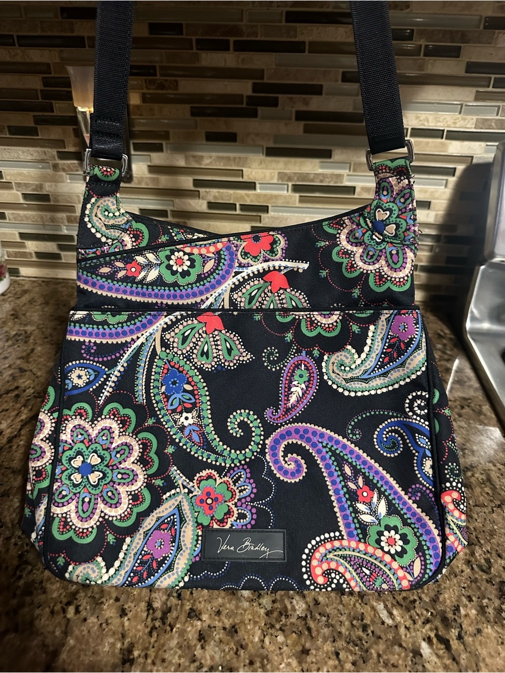 Vera Bradley Black Paisley Multicolor Crossbody Bag
